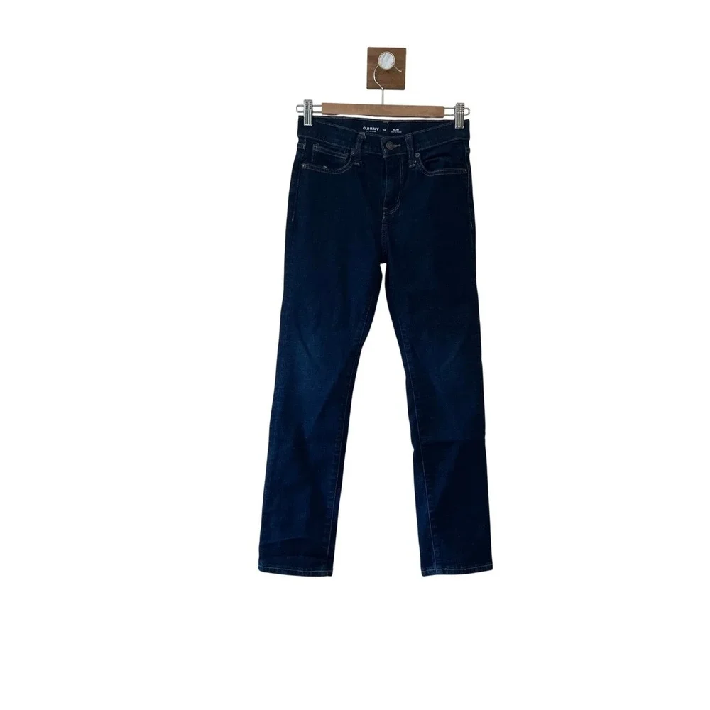 Bundle Old Navy Boys Slim Fit/ Skinny Dark Wash Jeans Size 12 2 Pairs